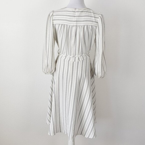 Calvin Klein Striped Wrap Style Dress - 8 - Picture 7 of 9